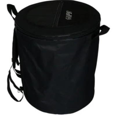 Saco ou jardim portátil preto com alças e fecho no topo