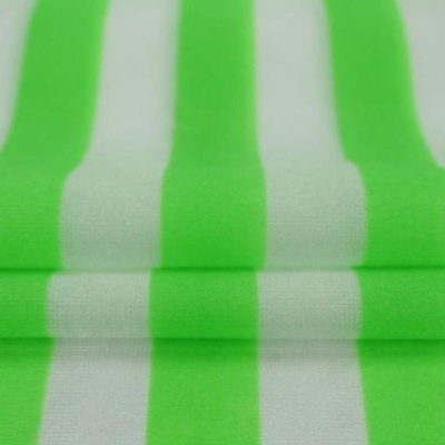 Tecido riscas verdes fluorescentes e brancas