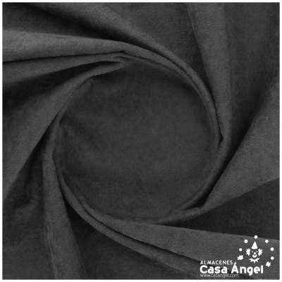 Tecido cinzento escuro dobrado em espiral com logotipo Casa Angel