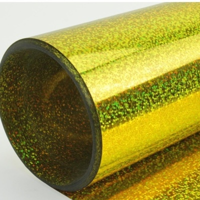 Rolo de papel adesivo holográfico dourado