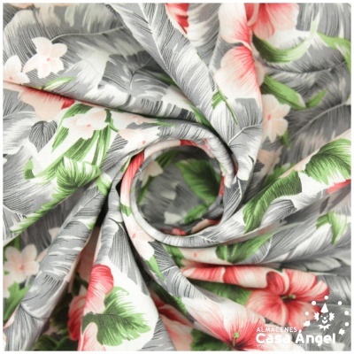 Tecido floral colorido em espiral