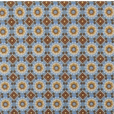 pano com padrão geométrico azul e castanho