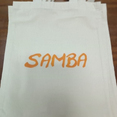 Sacola de tecido com impressão 'SAMBA'