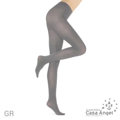 Meias-calças cinzentas com padrão fino em fundo branco