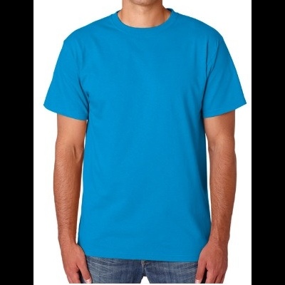 T-shirt azul de manga curta com gola redonda