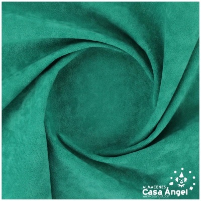 tecido verde aveludado com logotipo Casa Angel