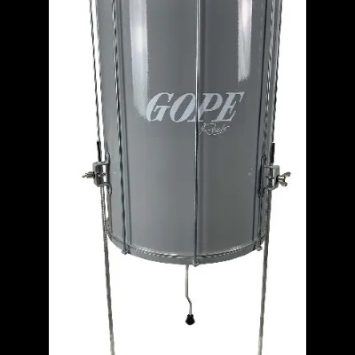 Timbal GOPE cinza metálico com suporte de três pés cromados