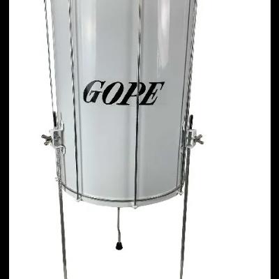 Tambor branco GOPE com estrutura metálica e tripé