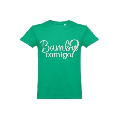 T-shirt verde com texto branco Bamba comigo!