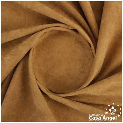 Tecido castanho claro de veludo em espiral com logótipo Casa Ángel
