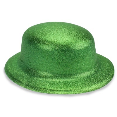 Chapéu verde tipo coco com glitter