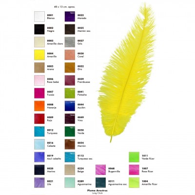 Pena amarela grande ao lado de uma paleta de cores com amostras numeradas variadas