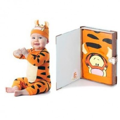 Macacão e estojo de bebé com padrão de tigre