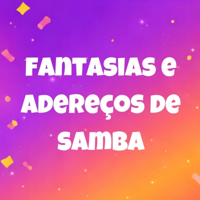 Texto branco sobre fundo roxo e laranja com confetes coloridos