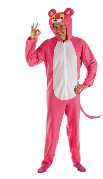 Fato rosa de corpo inteiro com capuz e cauda, tecido macio