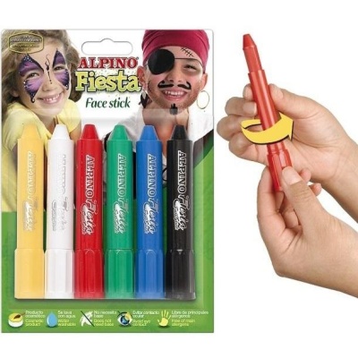 Conjunto de sticks de maquilhagem facial ALPINO Fiesta com seis cores diferentes