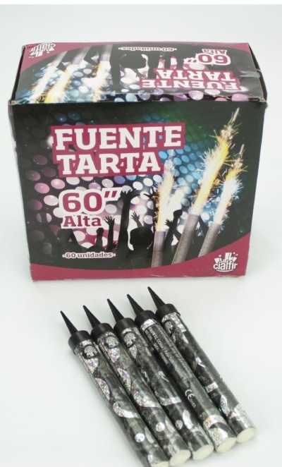 Caixa e velas de fogo de artifício para bolos 'FUENTE TARTA'