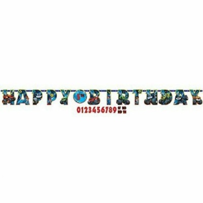Banner decorativo com a mensagem HAPPY BIRTHDAY e números coloridos