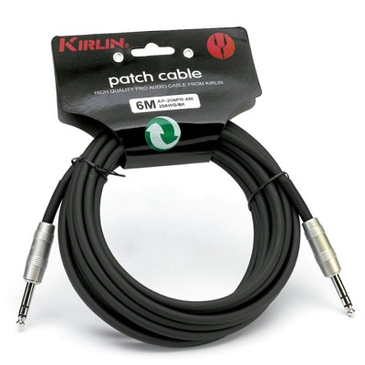 Cabo patch Kirlin preto com conectores metálicos e embalagem preta