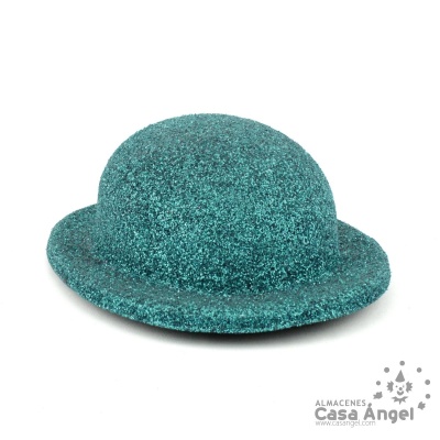 Chapéu redondo azul brilhante com glitter
