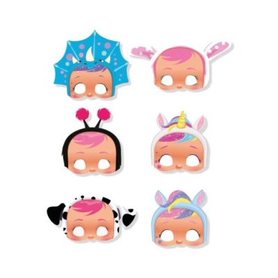 Seis máscaras de rosto para crianças com diversos temas coloridos