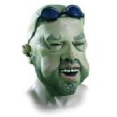 Máscara realista de silicone com óculos de natação azuis