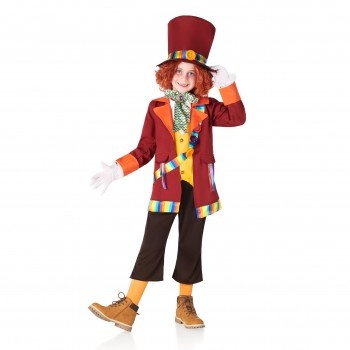 Fato de carnaval infantil colorido com casaco, calças e chapéu