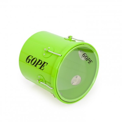 Tambor verde claro com texto preto 'GOPE'