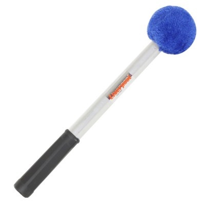 Baqueta percussiva com ponta azul felpuda