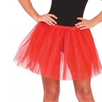 Saia de tule vermelha com top preto