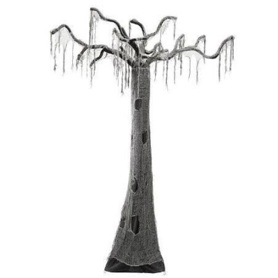 Árvore decorativa artificial cinzenta com ramos e manchas escuras