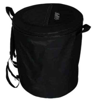 Saco ou jardim portátil preto com alças e fecho no topo