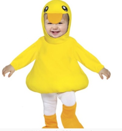 Fato de carnaval de patinho amarelo para bebé