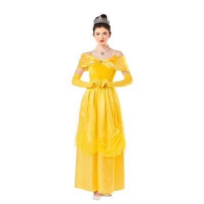 Vestido de princesa amarelo com tiara e colar