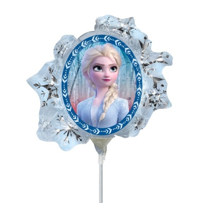 Balão floco de neve com imagem da Elsa, personagem Frozen
