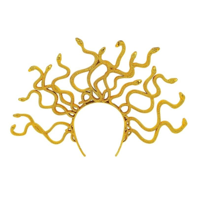 Aro de cabeça dourado com várias serpentes entrelaçadas