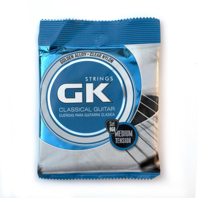 Pacote azul e prateado de cordas para guitarra clássica GK