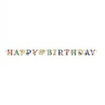 Faixa Happy Birthday colorida e decorativa pendurada