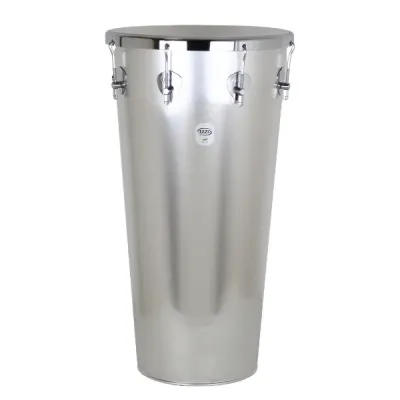Tambor conga Izzo metálico prateado brilhante