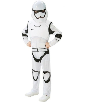Fato infantil Stormtrooper branco com preto e capacete