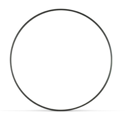 Aro circular preto metálico sobre fundo branco
