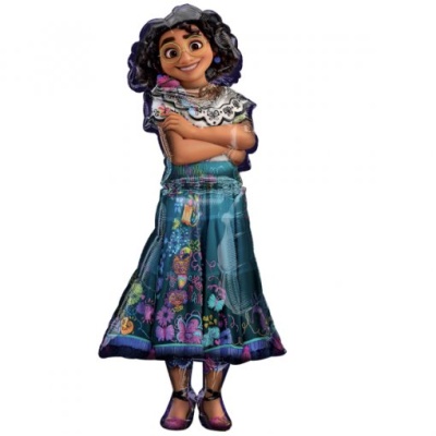 Personagem animada feminina com roupa tradicional colorida