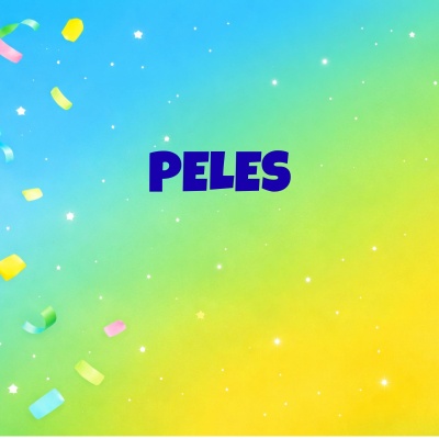 Fundo colorido gradiente com confetes e texto PELES