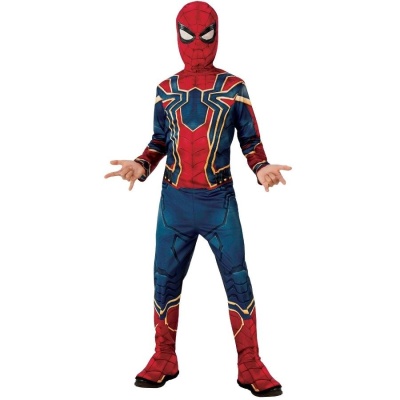 Fato de criança do Homem-Aranha com máscara e roupa azul e vermelha