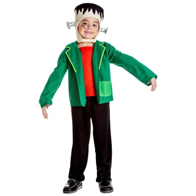 Criança com fato de monstro clássico em fundo branco