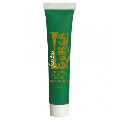 Tubo verde de gel brilhante Guirca com tampa branca