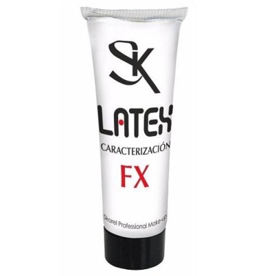 Tubo branco e preto de SK Latex Caracterización FX com tampa preta
