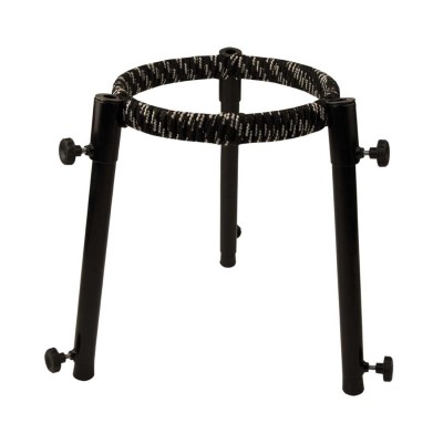 Suporte preto para panela com pernas ajustáveis e aro revestido