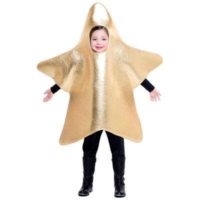 Fantasia de estrela dourada brilhante para criança