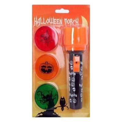 Conjunto Halloween com várias lanternas coloridas e embalagem laranja